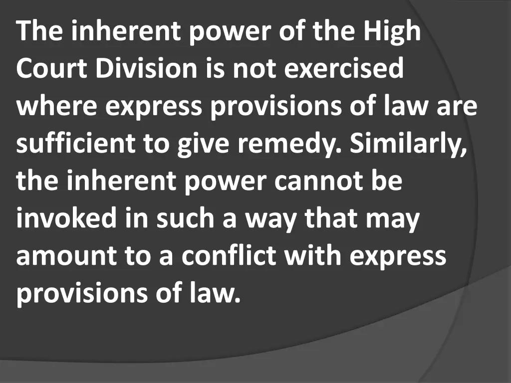 the inherent power of the high court division