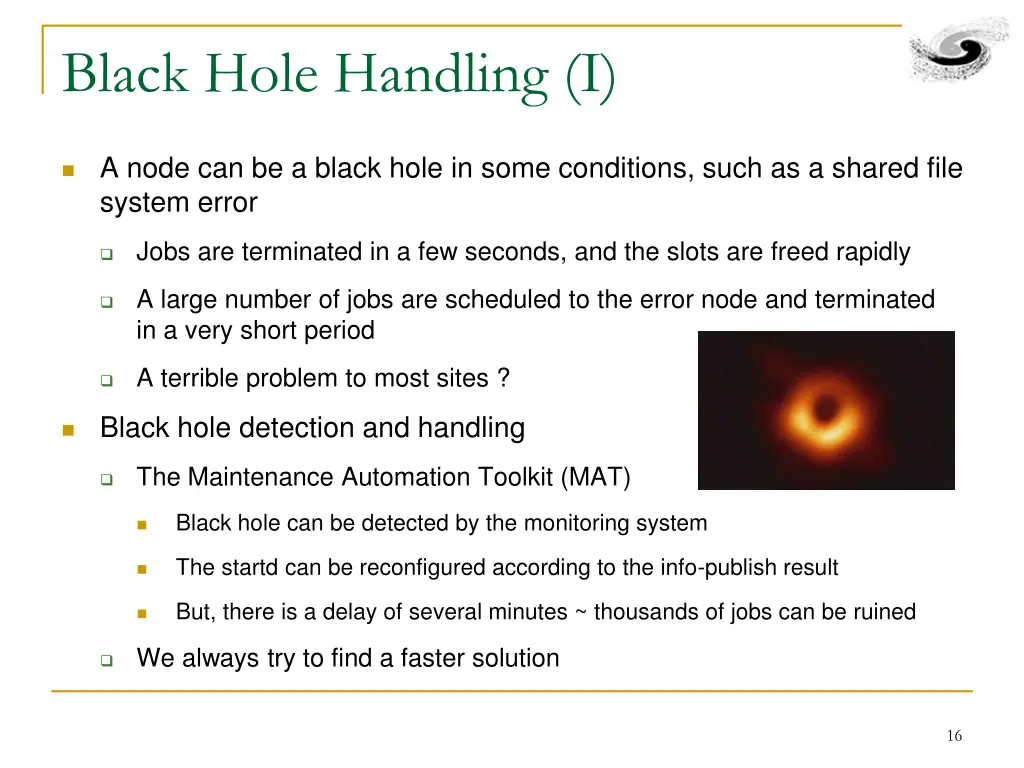 black hole handling i