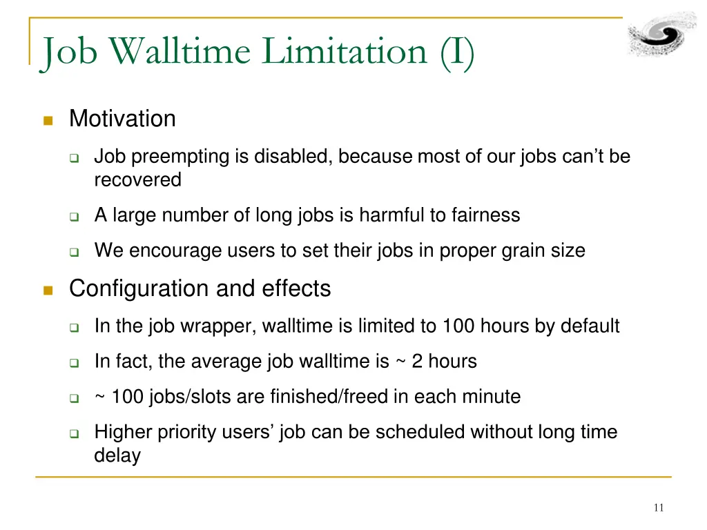 job walltime limitation i