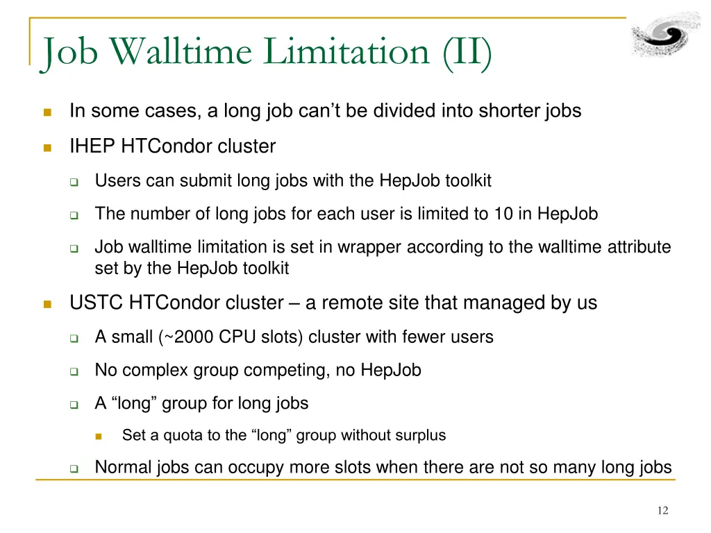 job walltime limitation ii