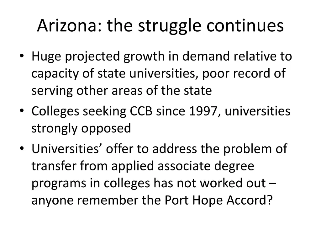 arizona the struggle continues