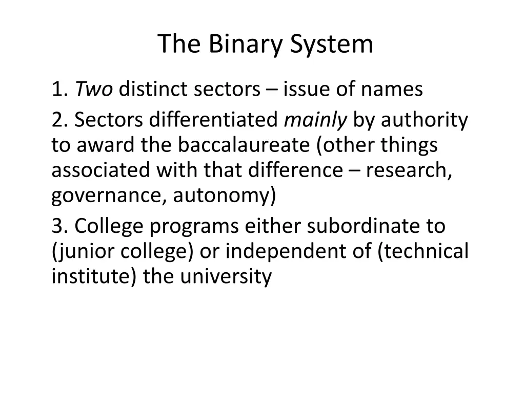 the binary system