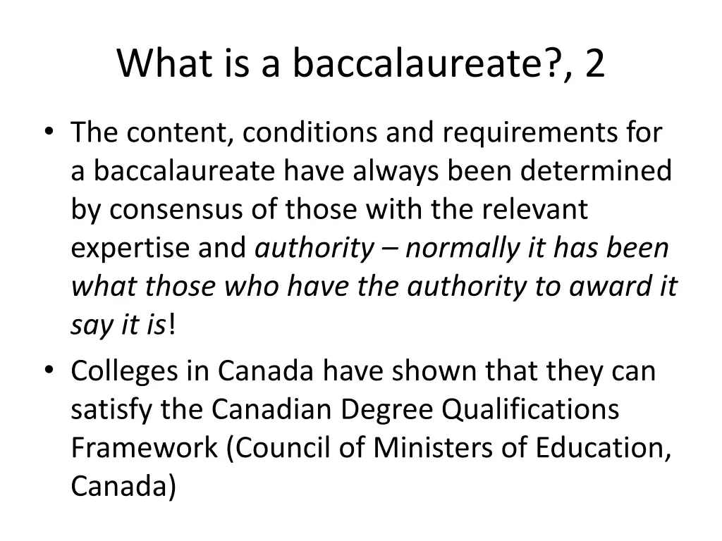 what is a baccalaureate 2