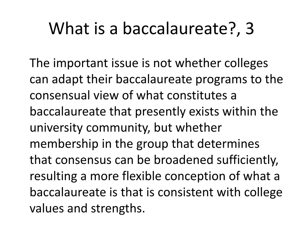 what is a baccalaureate 3