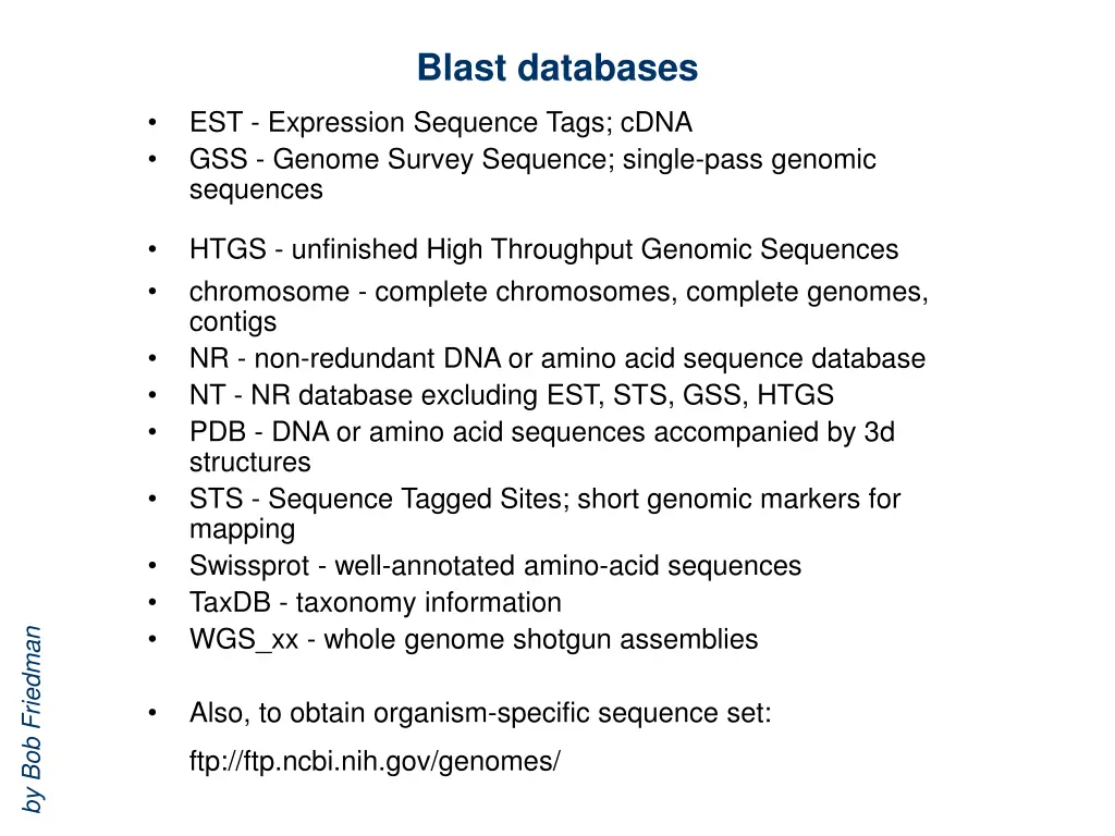blast databases