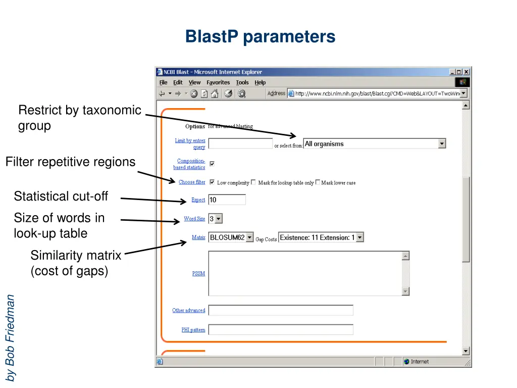 blastp parameters