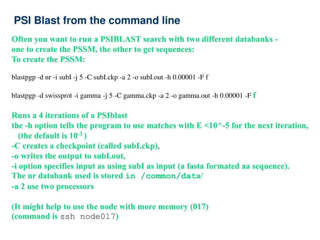psi blast from the command line