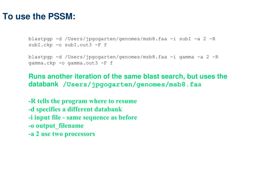 to use the pssm