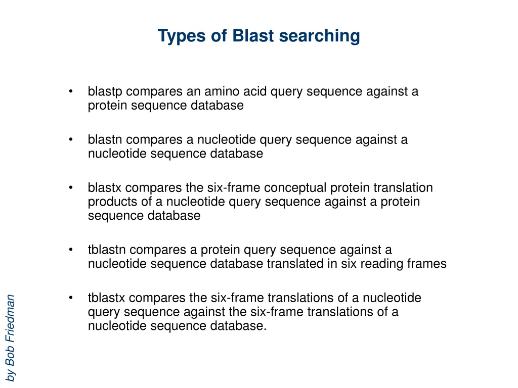 types of blast searching
