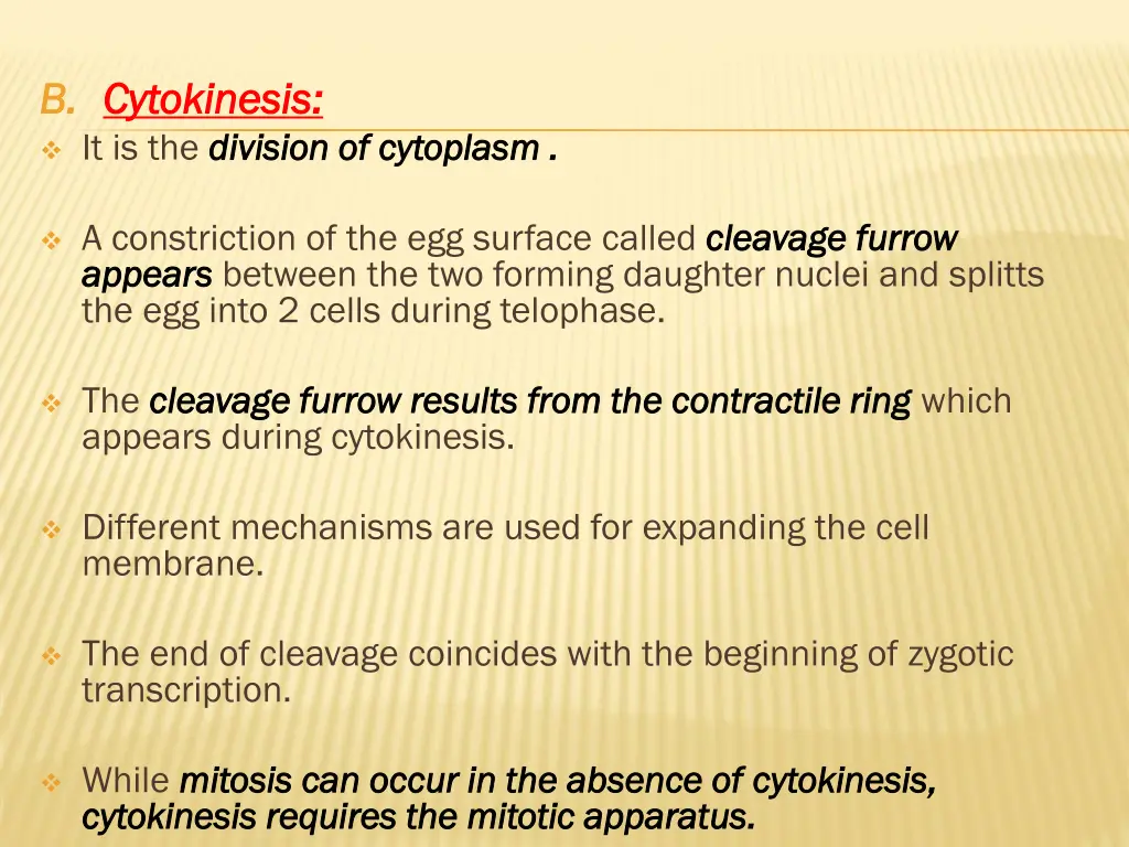 b b cytokinesis cytokinesis it is the division