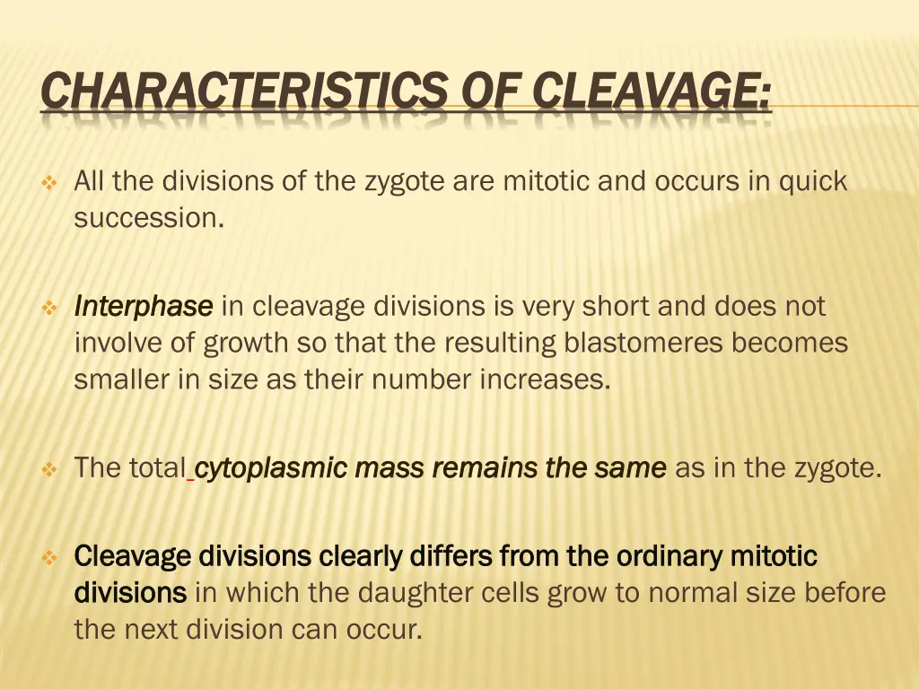 characteristics of cleavage characteristics