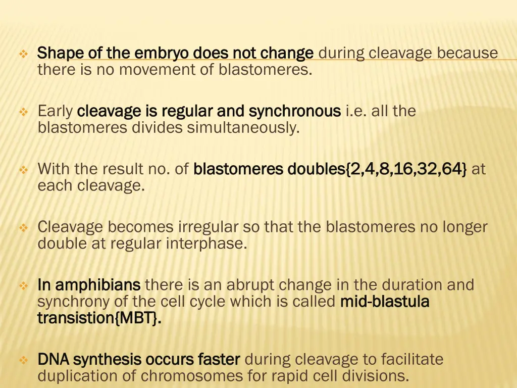 shape of the embryo does not change shape