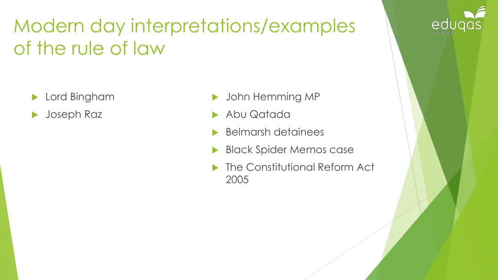 modern day interpretations examples of the rule