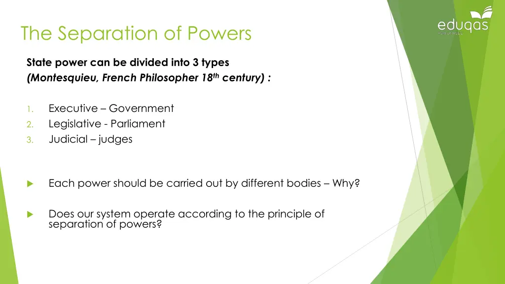 the separation of powers