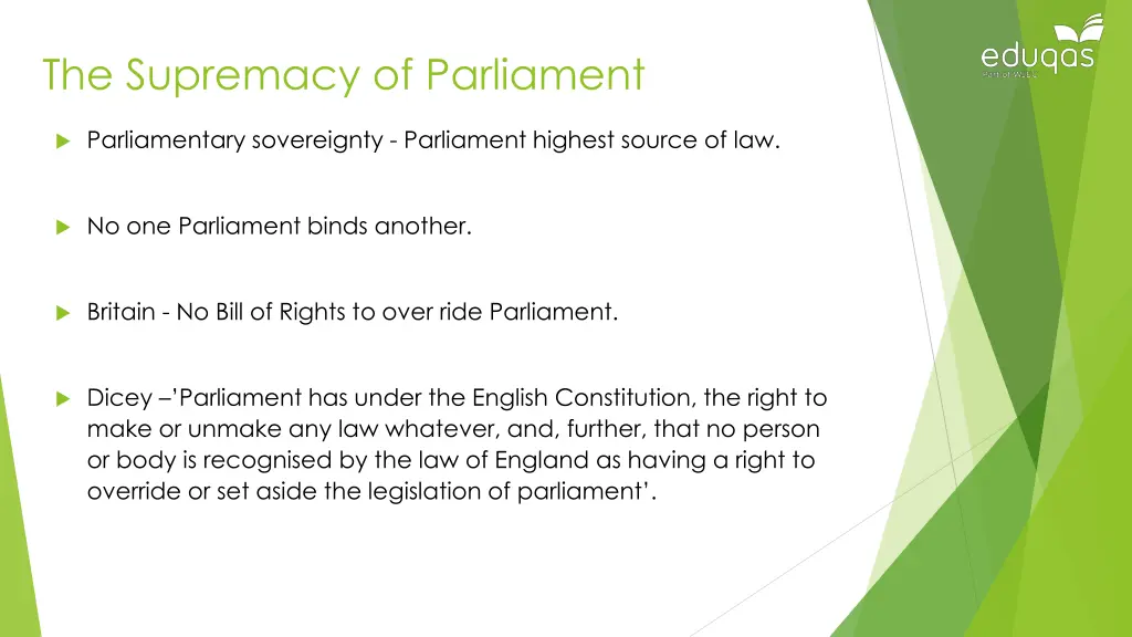 the supremacy of parliament