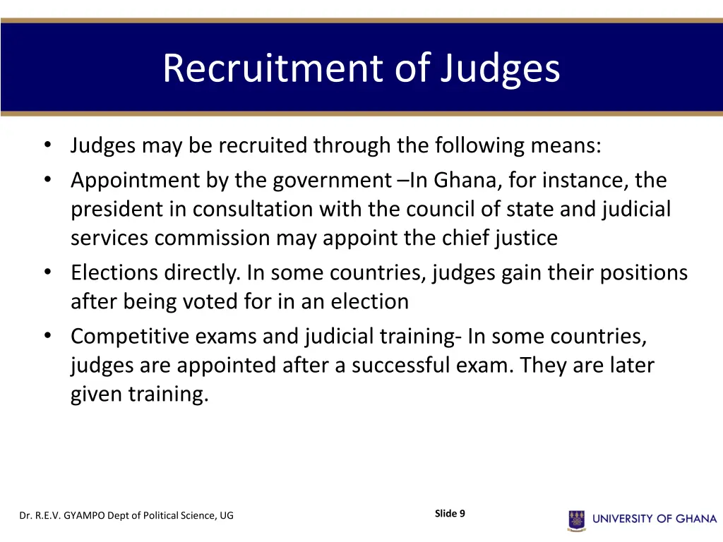 recruitment of judges