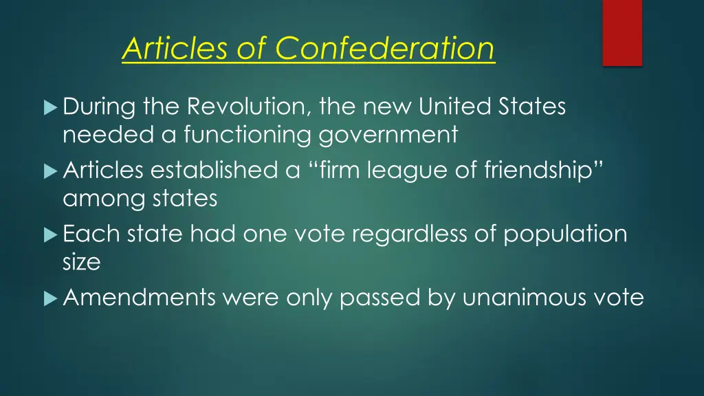 articles of confederation