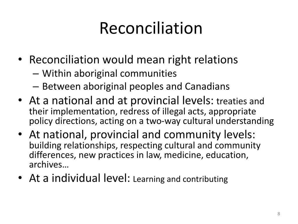 reconciliation