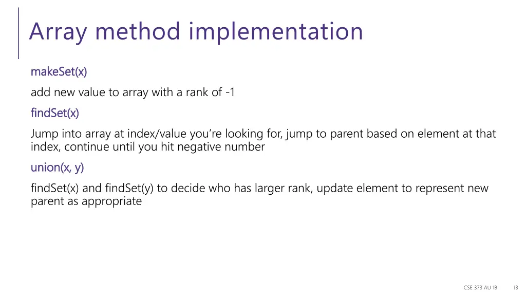 array method implementation
