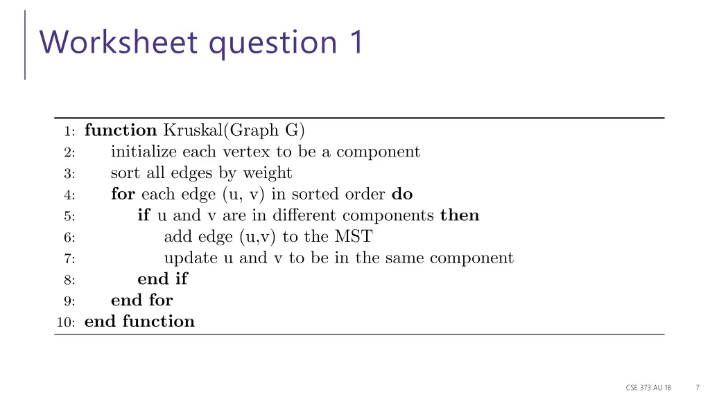 worksheet question 1