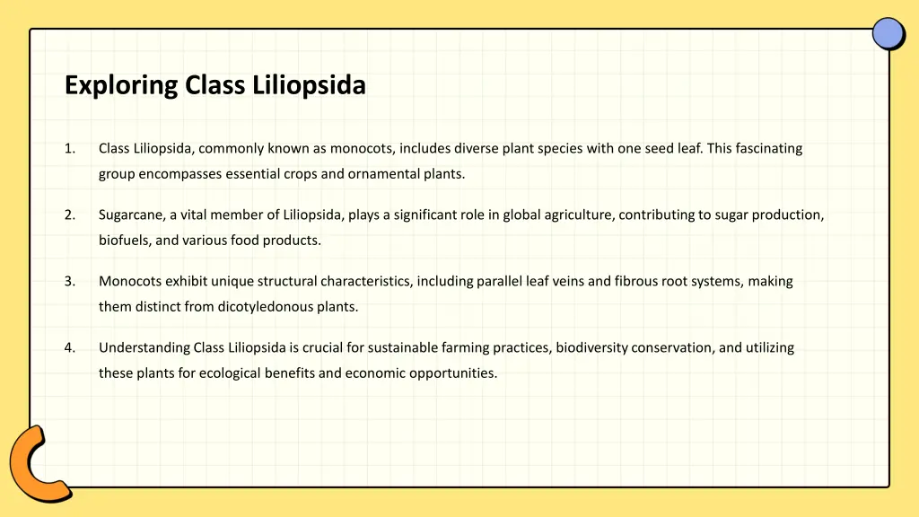 exploring class liliopsida
