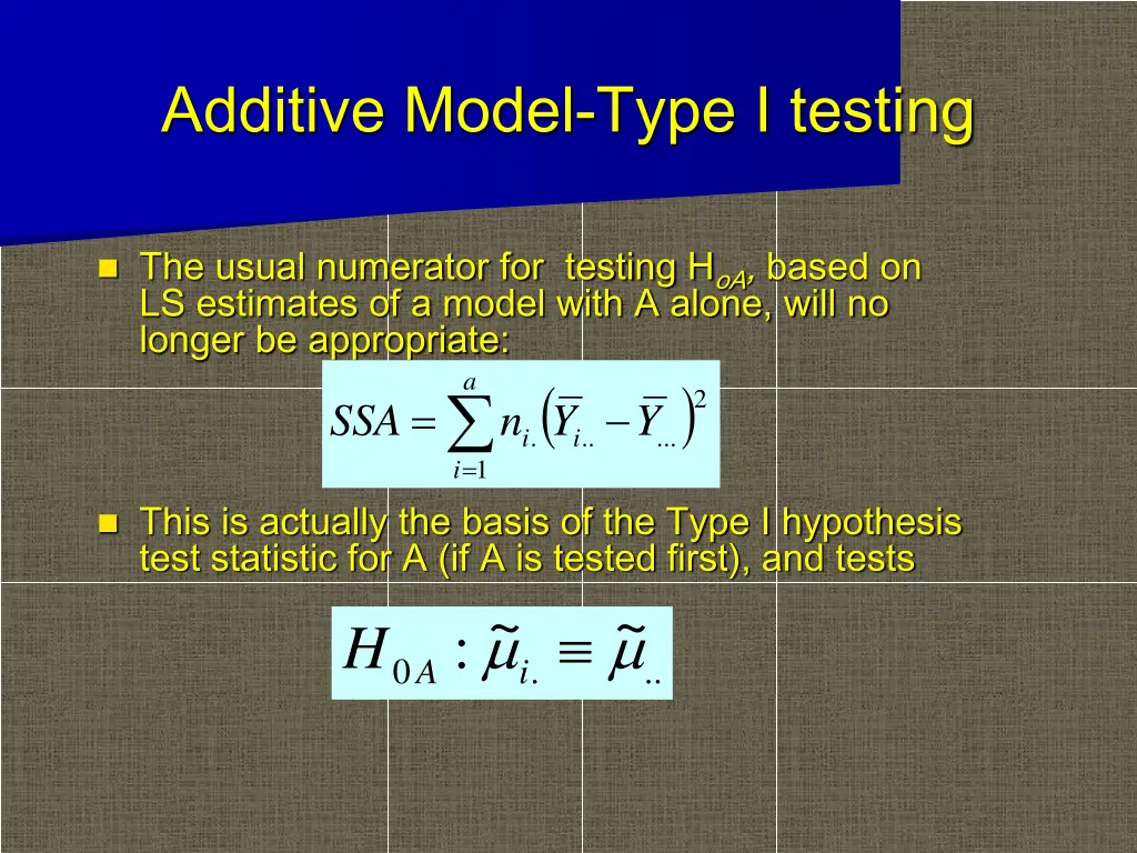 additive model type i testing