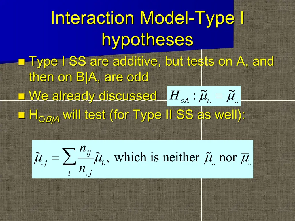 interaction model type i hypotheses