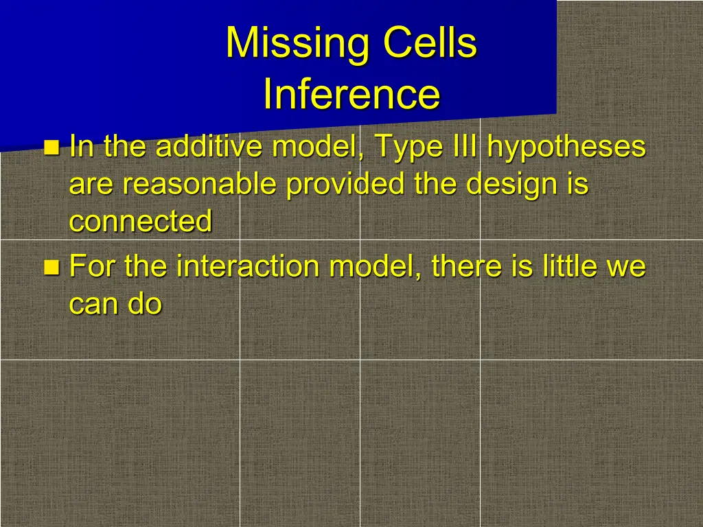 missing cells inference