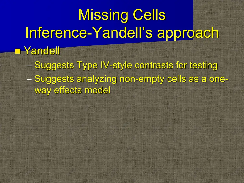 missing cells