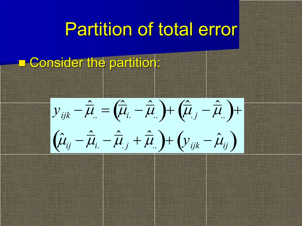 partition of total error
