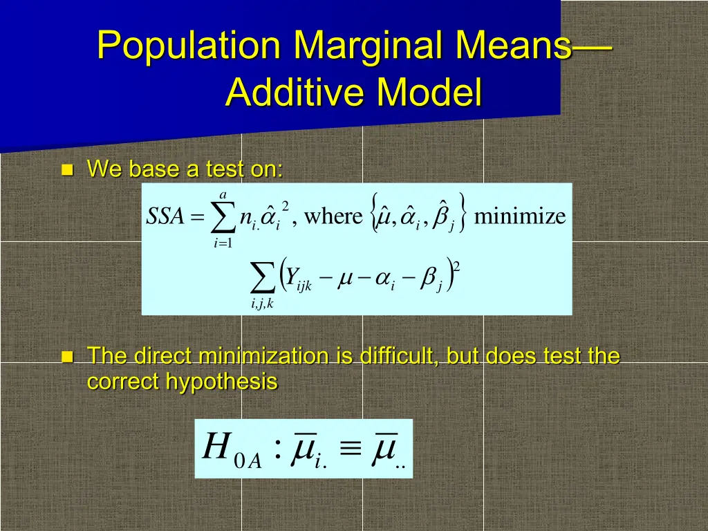 population marginal means additive model