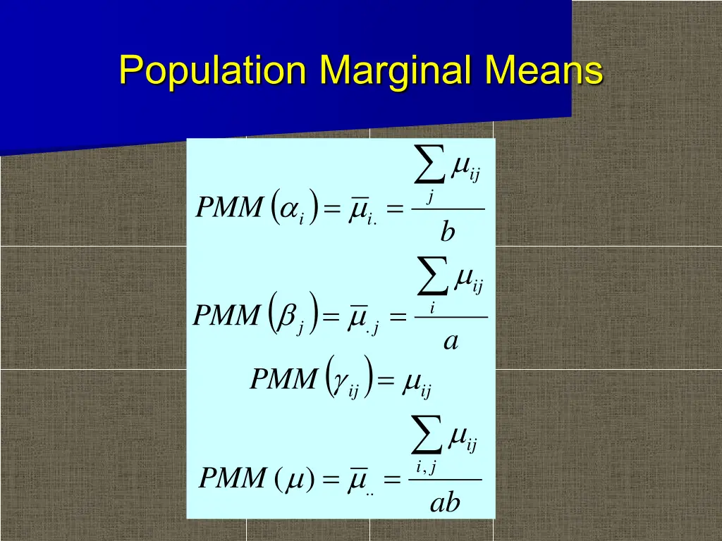 population marginal means