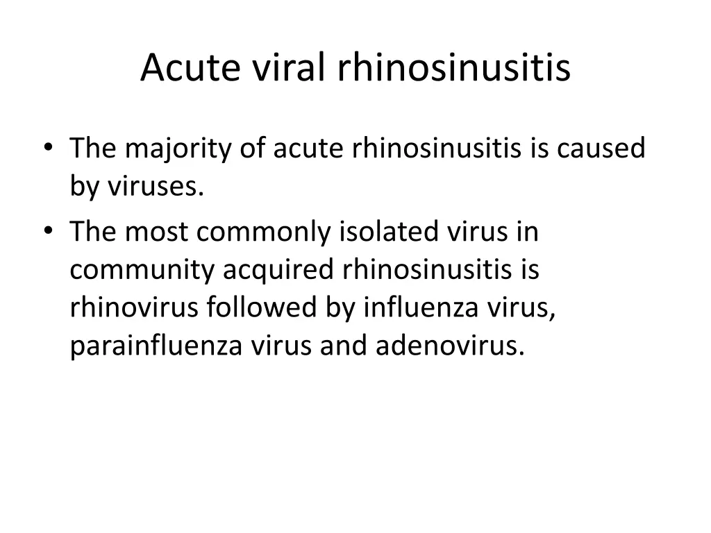 acute viral rhinosinusitis
