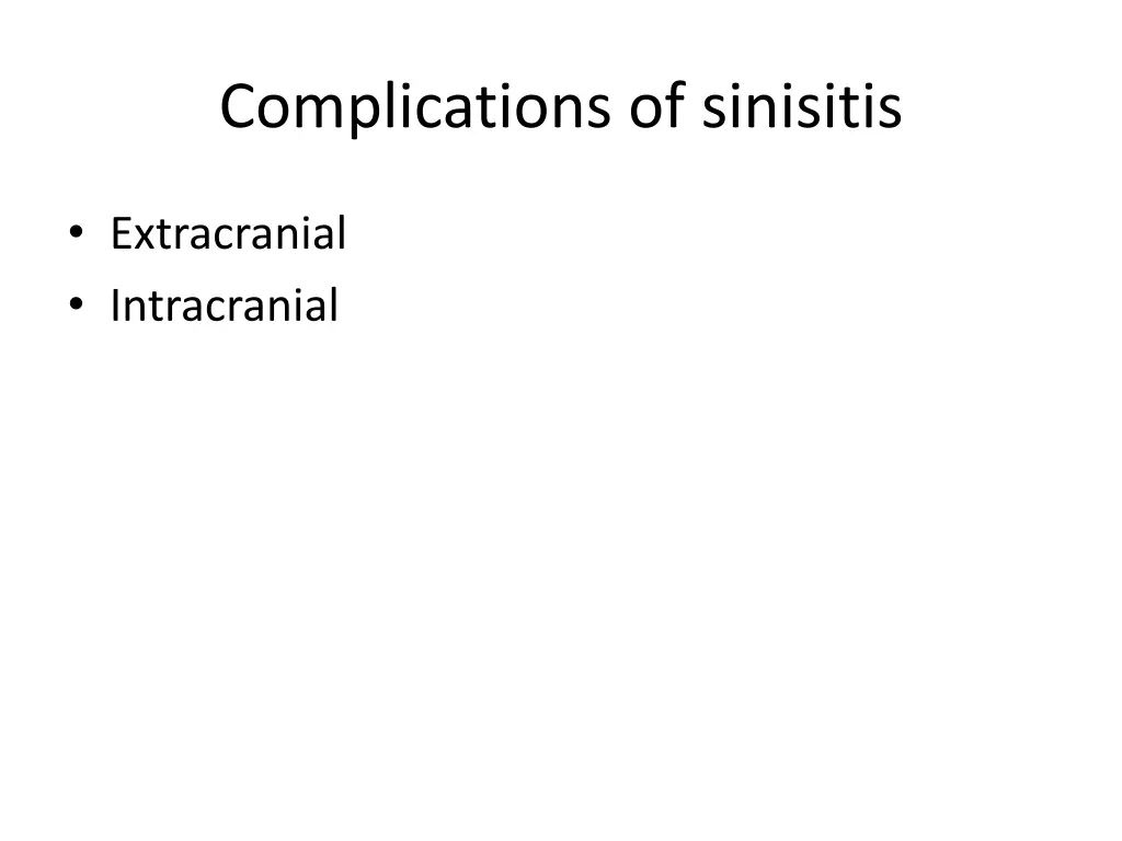 complications of sinisitis
