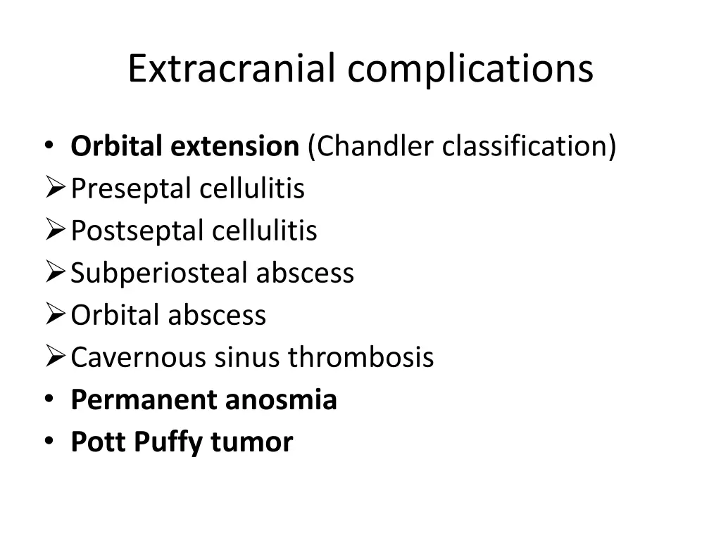 extracranial complications