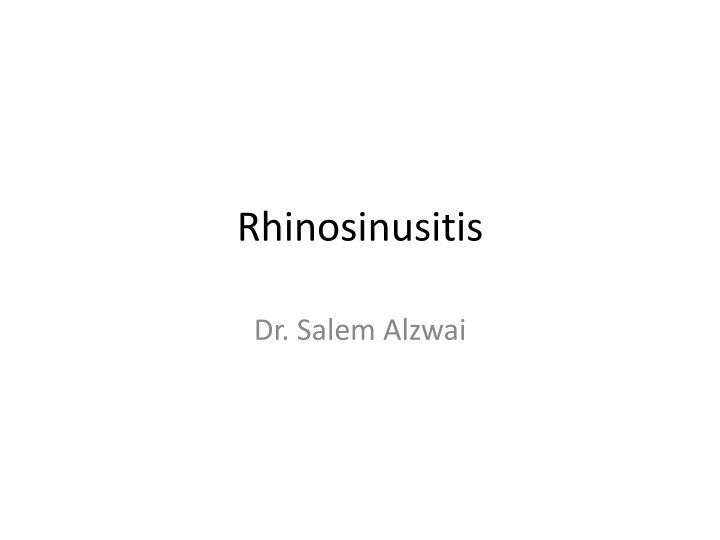 rhinosinusitis