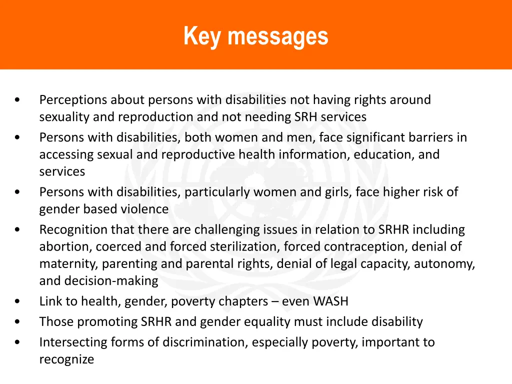 outputs key messages
