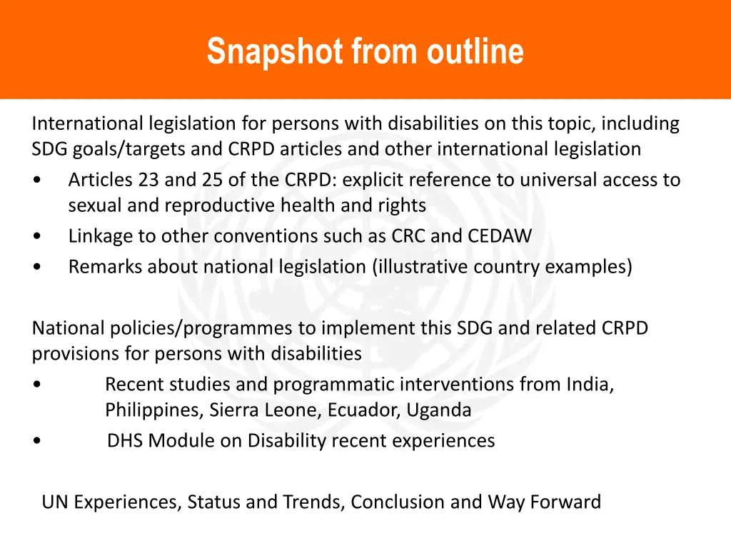 outputs snapshot from outline
