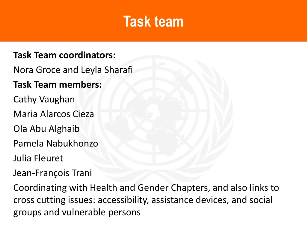 outputs task team