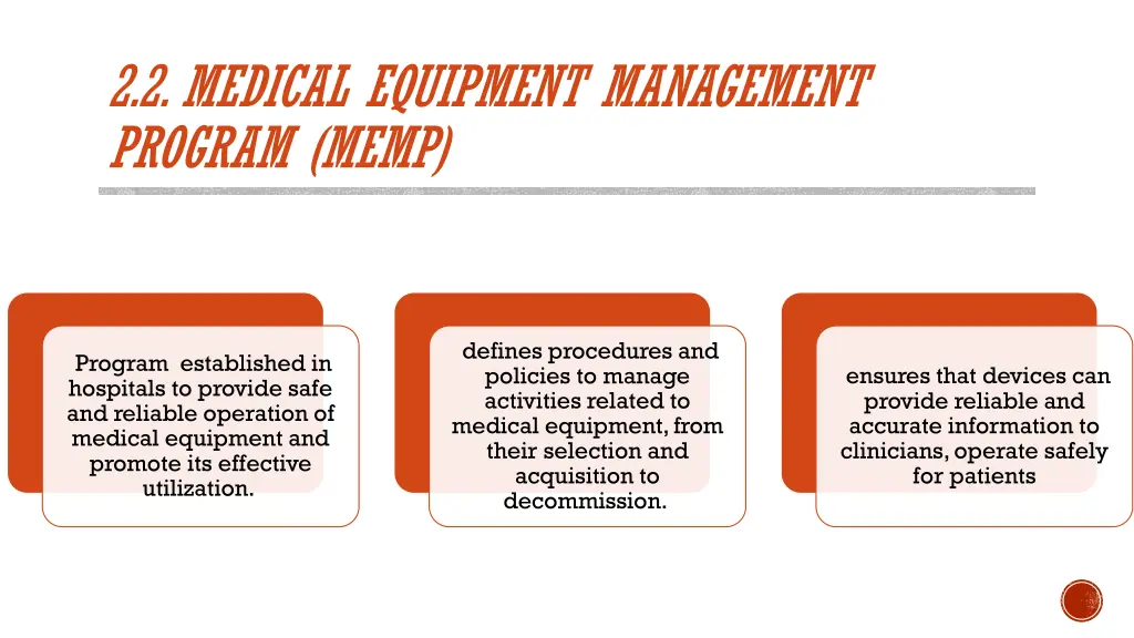 2 2 medical equipment management program memp