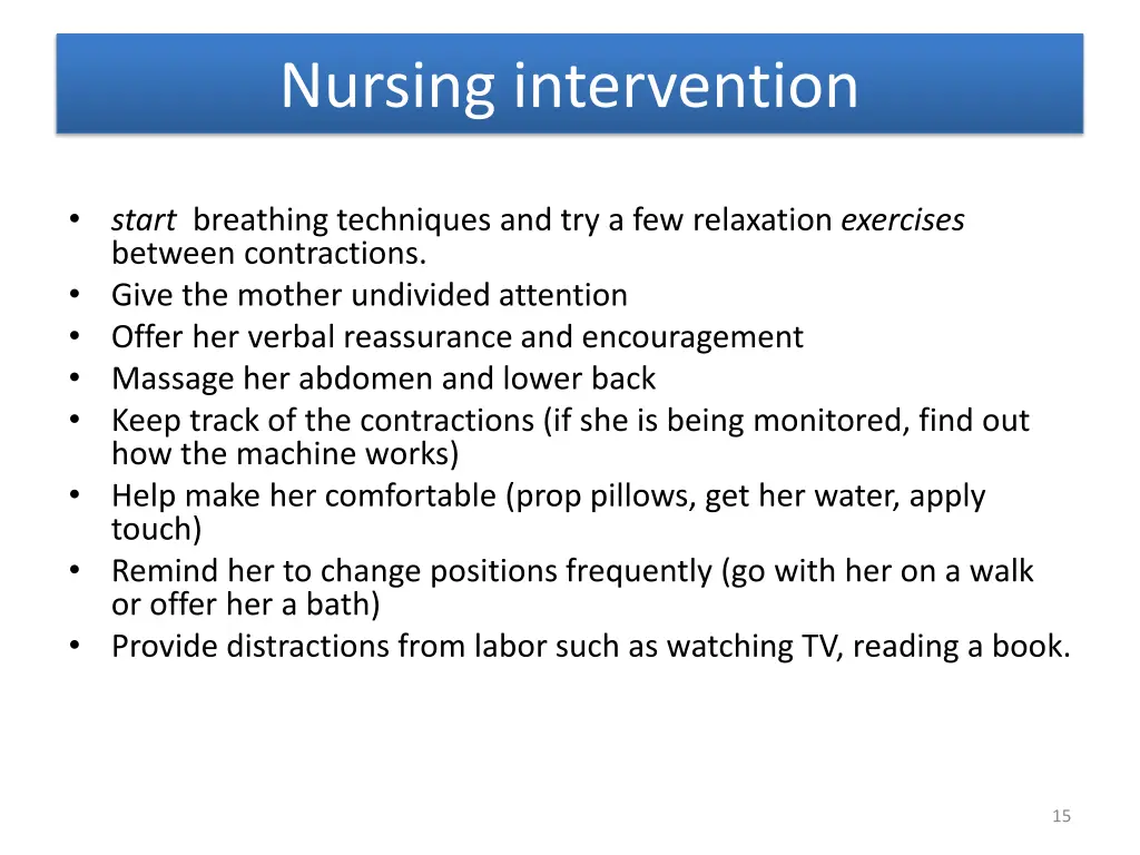 nursing intervention