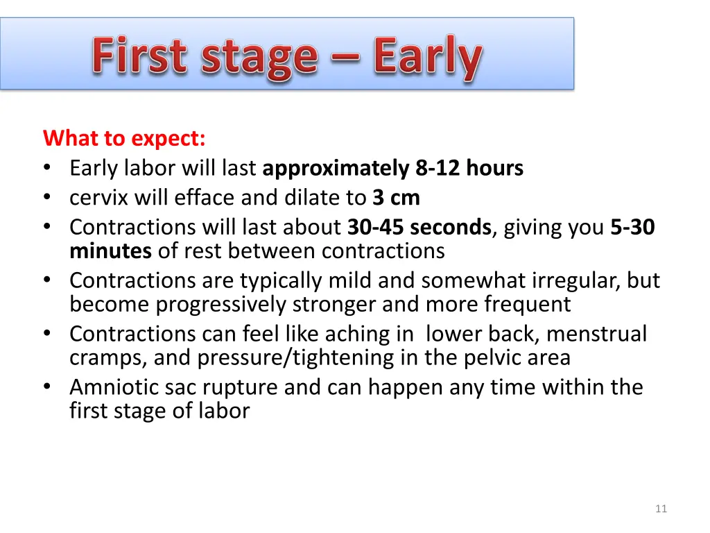 what to expect early labor will last