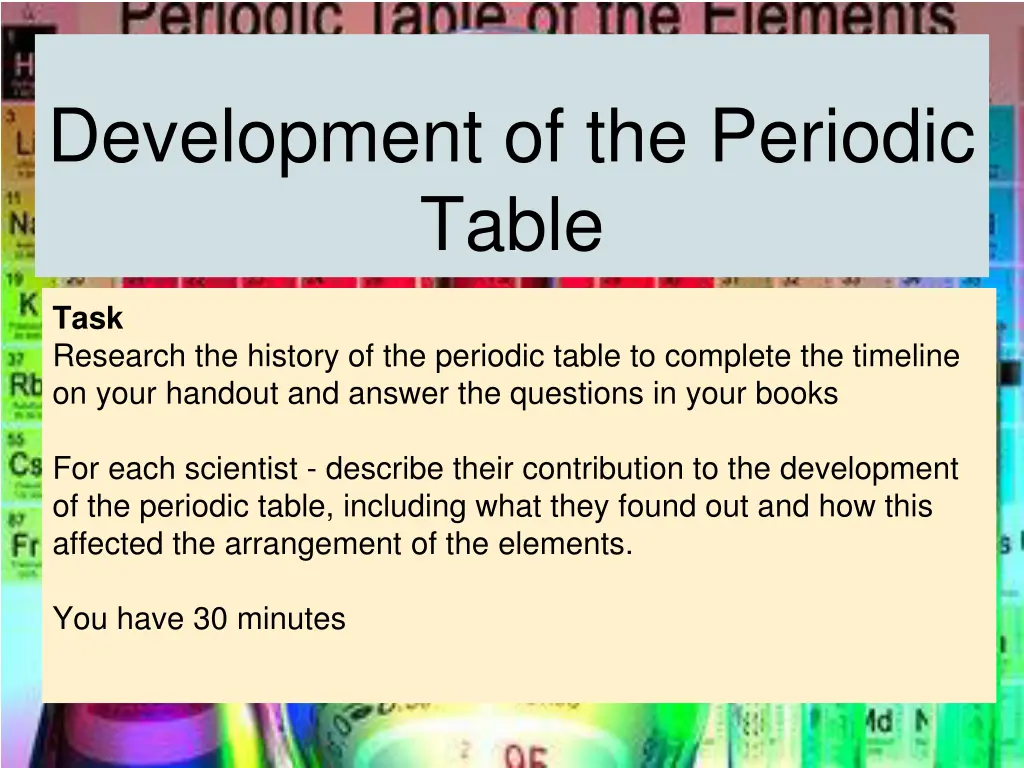 development of the periodic table 2