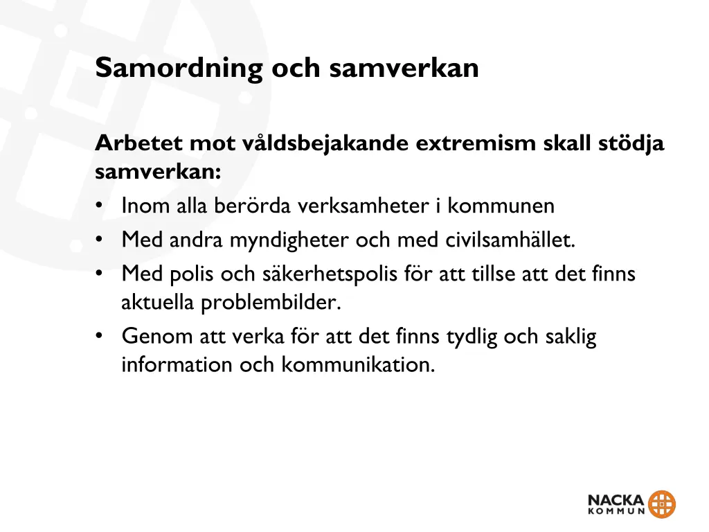 samordning och samverkan