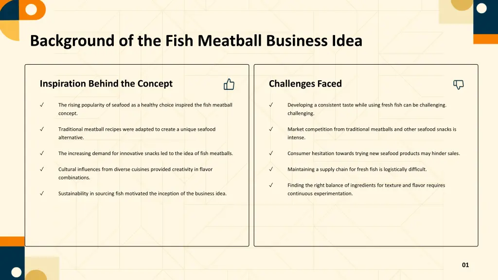 background of the fish meatball business idea