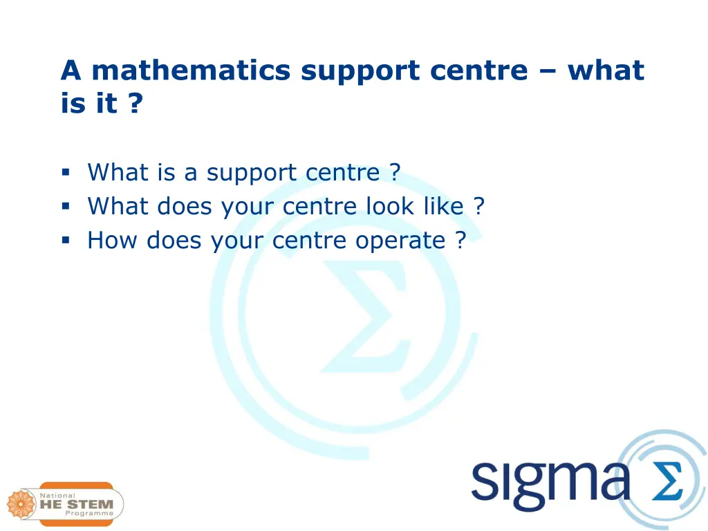 a mathematics support centre what is it