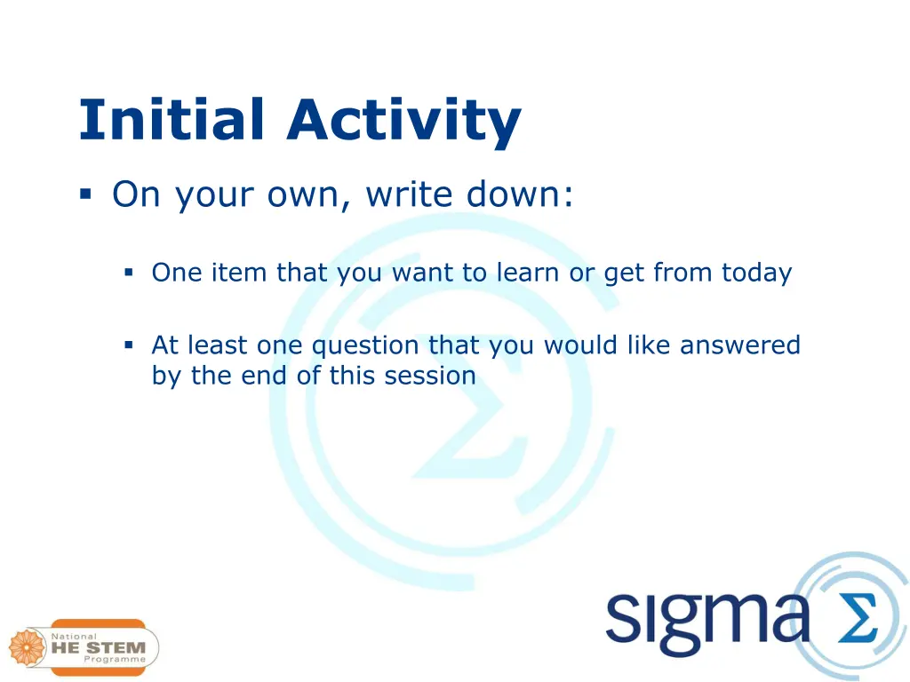 initial activity