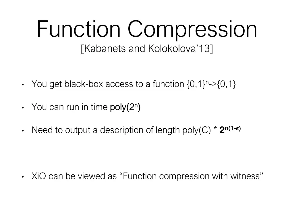 function compression kabanets and kolokolova 13
