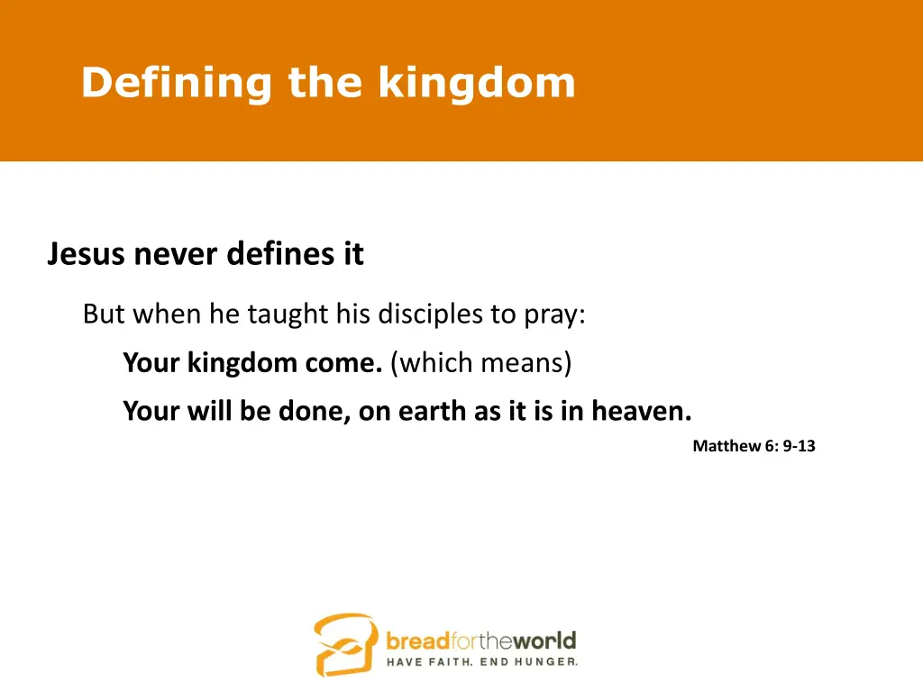 defining the kingdom