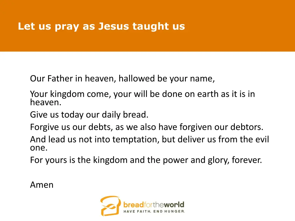 let us pray as jesus taught us